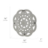 Floral Wall Medallion Home Decor – Gray (16”)